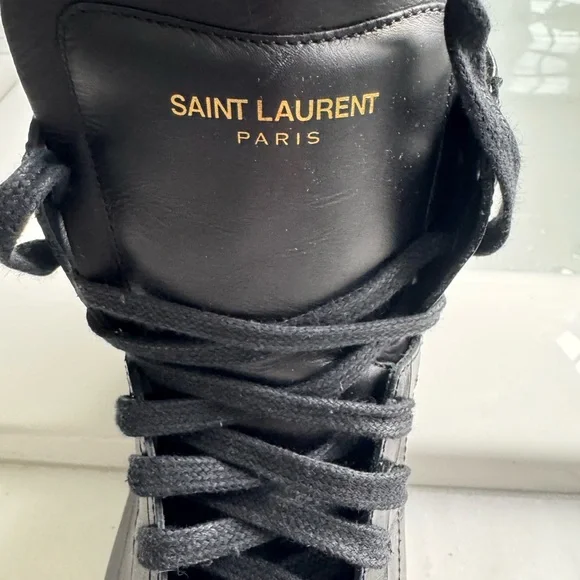 Saint Laurent Black Leather Sneakers - Picture 5 of 5